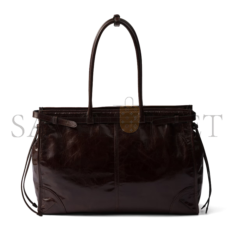 PRADA BONNIE EXTRA LARGE LEATHER HANDBAG 1BA439 (42*30*12cm)